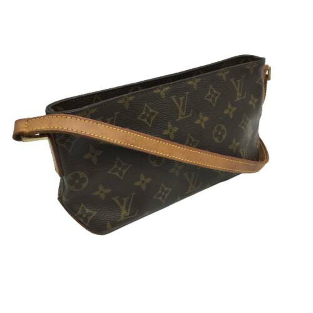 Louis Vuitton Trotteur Shoulder Bag Monogram Cosmetic Clutch Brown Leather